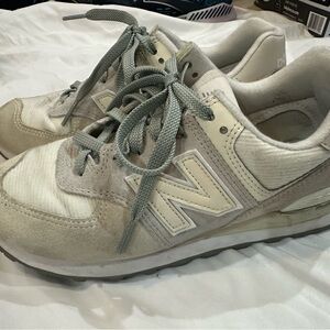 New Balance Cream and Gray Sneakers